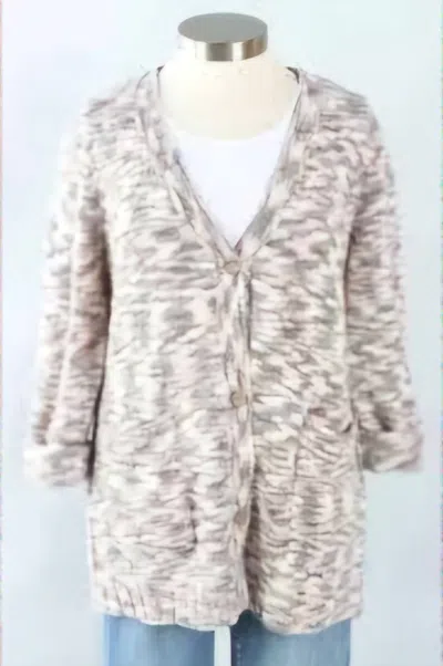 Escape By Habitat Boyfriend Cardigan In Pink In Metallic