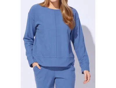 Escape By Habitat Buttery Rib Knit Snuggly Pullover In Denim In Blue