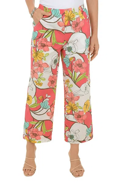 Escape By Habitat Coastal Cotton Floral Resort Pants In Riviera In Multi