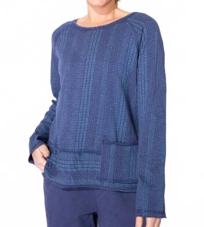 Escape By Habitat Cotton Stripe Pocket Pullover In Navy In Blue