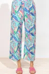 Escape By Habitat Crinkle Rayon Easy Pants In Mult Palm