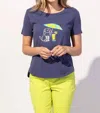 Escape By Habitat Destination Daiquiri Doggie Print Tee In Navy In Blue