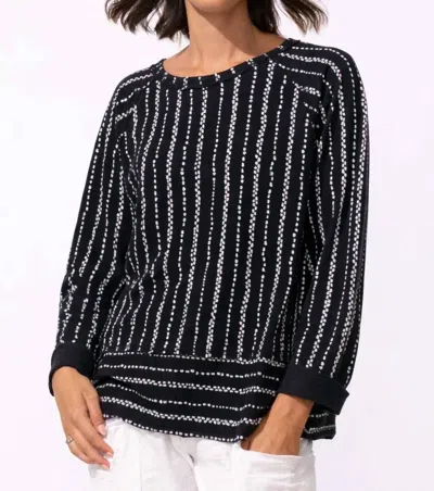 Escape By Habitat Driftwood Stripe Lookout Pullover Sweatshirt In Black