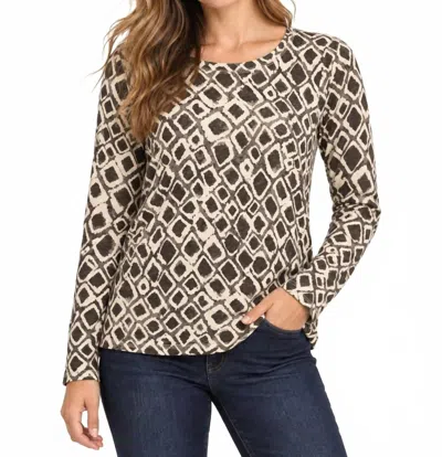 Escape By Habitat Dyed Diamonds Perfect Layer Tee In Cream In Gray