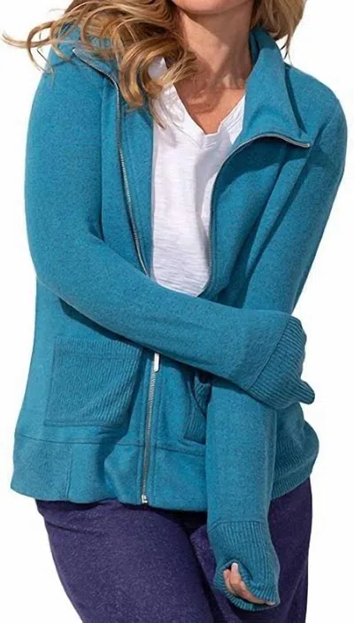 Escape By Habitat Fleece Zip Front Jacket In Coastline Blue
