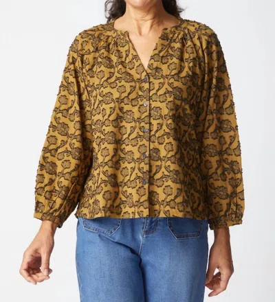 Escape By Habitat Floral Jaquard Romance Shirt In Cumin In Multi