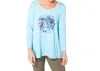 Escape By Habitat Floral V-neck Tunic In Sky Blue In Blue