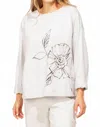 Escape By Habitat Graphic Sweatshirt Pullover In Dune In White