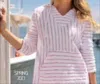 Escape By Habitat Island Stripe Terry Hoodie In Guava In Multi