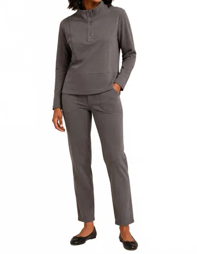 Escape By Habitat Knit Denim Straight Leg Jean In Volcano In Gray