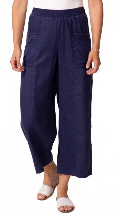 Escape By Habitat Lake Linen Crop Pant In Navy In Blue