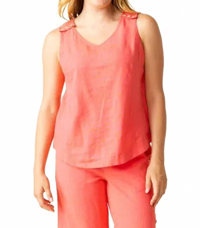 Escape By Habitat Linen Cotton V-neck Tank Top In Papaya In Brown