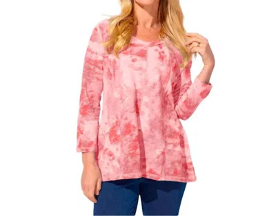 Escape By Habitat Mineral Cotton Slub Freedom V-neck Top In Rose In Pink
