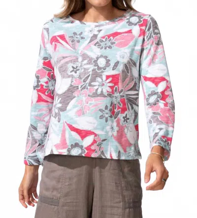 Escape By Habitat Peruvian Cotton Fiji Floral Hi Lo Scoop Neck Tee In Multi