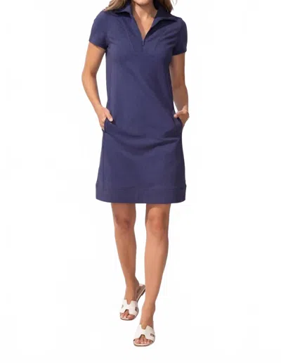 Escape By Habitat Quarter Zip Courtside Dress In Navy In Blue