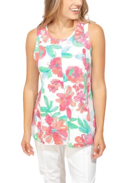 Escape By Habitat Sketched Floral Seamed Tank Top In Floral Multi
