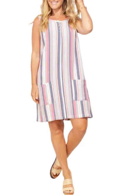 Escape By Habitat Stripe Beachfront Dress In Watermelon In Pink