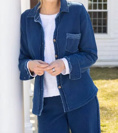 Escape By Habitat Terry Anywhere Shacket In Medium Wash In Blue