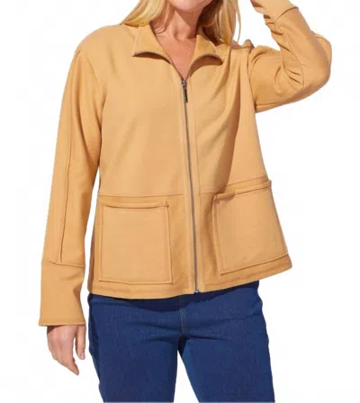 Escape By Habitat Terry Zip-front Jacket In Honey In Brown