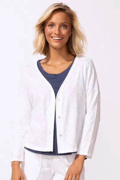 Escape By Habitat Textured Peruvian Cotton Chill Cardigan In White