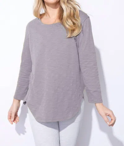 Escape By Habitat Textured Peruvian Cotton Weekender Hi Low Tunic In Fog In Multi