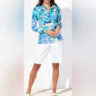 Escape By Habitat Upf Coverstretch Quarter Zip Pullover In Marina In Multi
