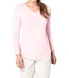 Escape By Habitat Waffle Knit Hi-lo V-neck In Pink In Pink