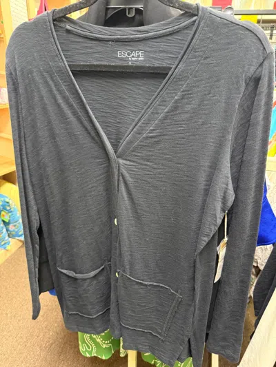 Escape By Habitat Women's Cotton Slub Cardigan In Black