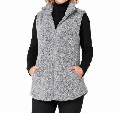 Escape By Habitat Zip-front Fleece Vest In Fog In Gray
