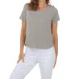 Escape Cotton Hi-lo Tee In Fog In Gray