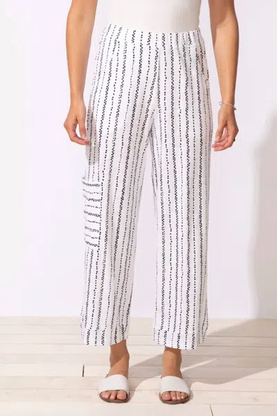 Escape Driftwood Stripe J Pocket Flood Pant - Plus In White