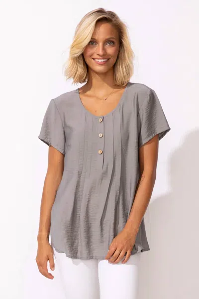 Escape Regatta Pleated Top In Fog In Grey