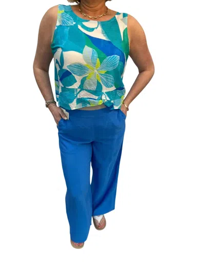 Escape Women's Wide Leg Pant In Riveria In Multi