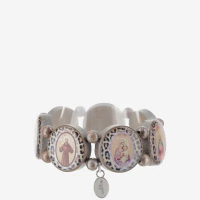 Escapulario Wooden Bracelet With Saints Print