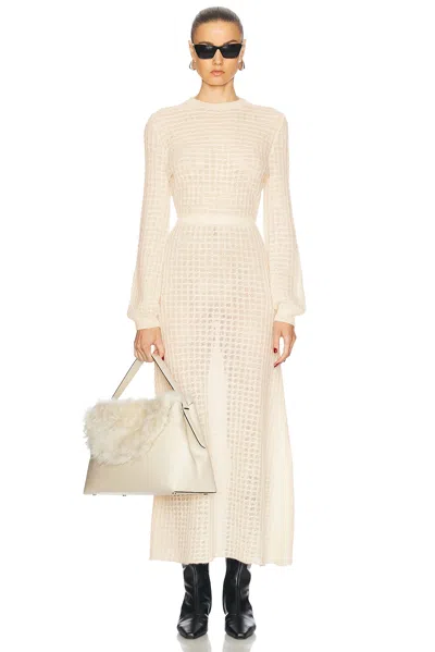 Escvdo Misha Open-back Crocheted Cotton Maxi Dress In Ivory