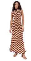 Escvdo Amazonas Scalloped Crocheted Cotton Maxi Dress In Terracota