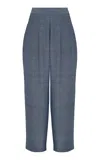 Escvdo Anadara Cotton Knit Woven Pants In Blue