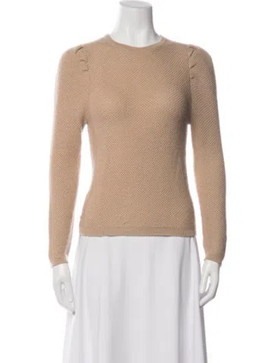 Pre-owned Escvdo Baby Alpaca Crew Neck Top In Neutrals