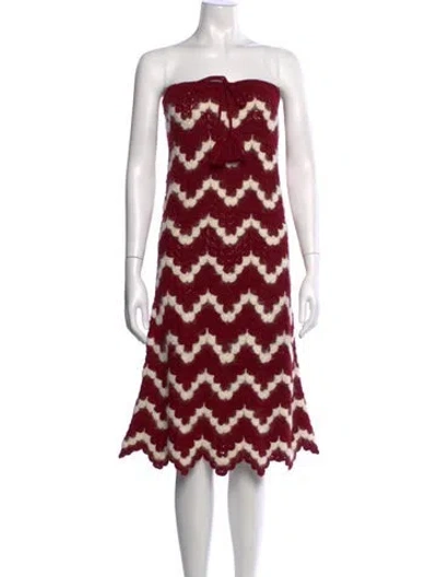 Pre-owned Escvdo Baby Alpaca Midi Length Dress W/ Tags In Red