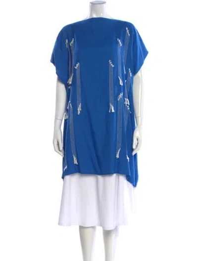 Pre-owned Escvdo Bateau Neckline Sweater In Blue