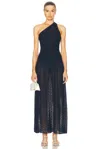 Escvdo Cayo One Shoulder Maxi Dress Navy In Navy