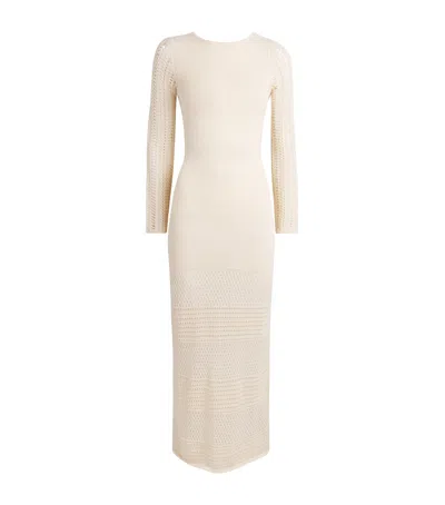 Escvdo Cotton Crochet Ceremonia Maxi Dress In White