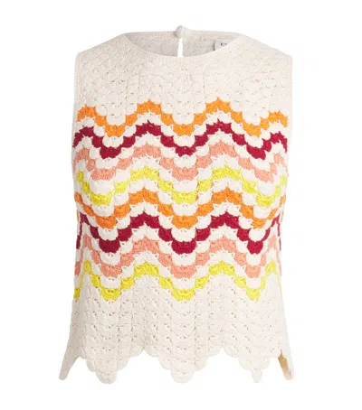 Escvdo Cotton Crochet Cuenca Tank Top