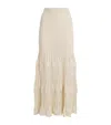 Escvdo Cotton Crochet Maxi Skirt In White