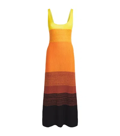 Escvdo Cotton Knitted Gradient Huaral Maxi Dress