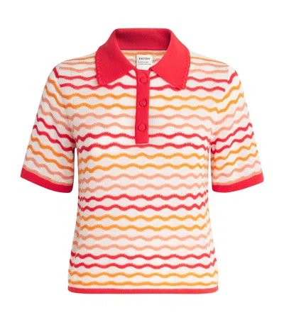 Escvdo Cotton Knitted Stripe Polo Shirt