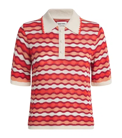 Escvdo Cotton Mullu Polo Shirt In Multi