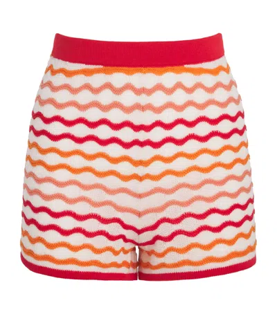 Escvdo Cotton Stripe Shorts In Multi