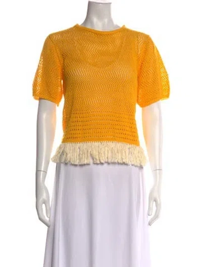 Pre-owned Escvdo Crew Neck Sweater In Yellow