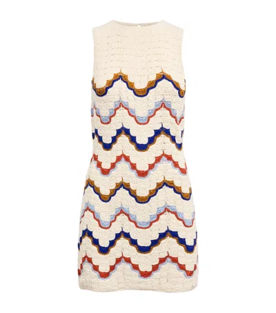 Escvdo Crochet Alma Mini Dress In White